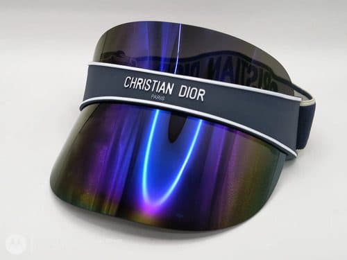 Visera Tornasol Morado C. Dior Acrílico Grueso Unisex Usada Espejo Tornasol Morado Tornasol